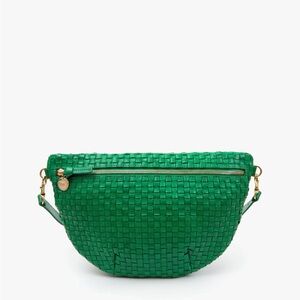 Clare V. Grande Fanny- Grass Woven Checker-NWT